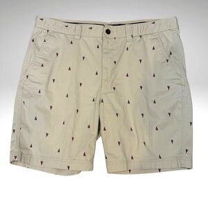 St. John’s Bay Men’s Tan Sailboat Print Shorts Size 40 Cotton Stretch